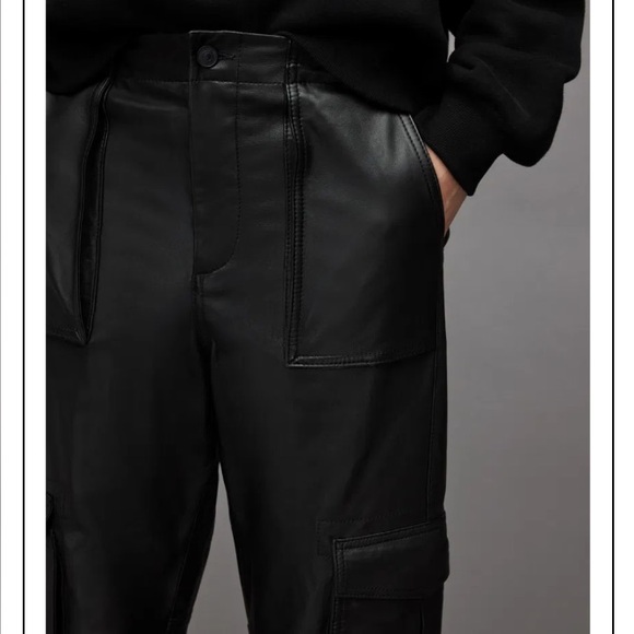 All Saints Leather Cargo Pants - Picture 11 of 16